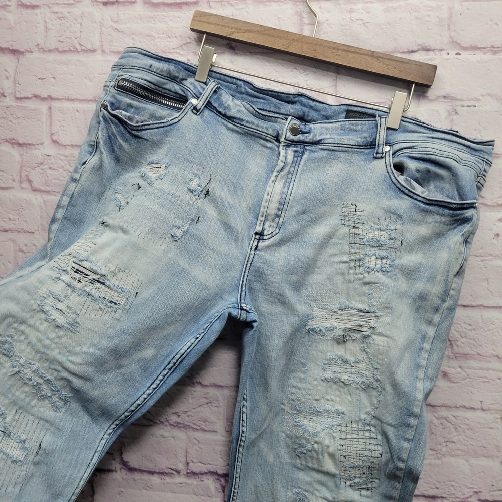 Rockstar Original Skinny Denim Jeans Mens 44 Distressed Y2k Grunge Streetwear‎ - Picture 9 of 10